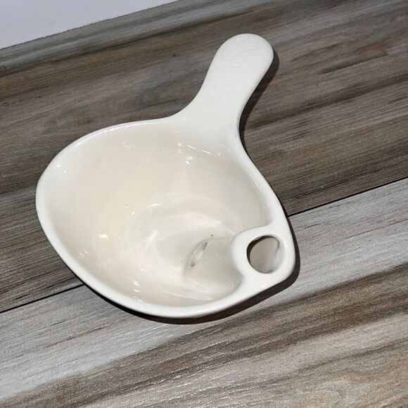 VINTAGE MID CENTURY MODERN CERAMIC HANDLED SAUCE GRAVY BOAT SEPARATOR - Picture 2 of 7